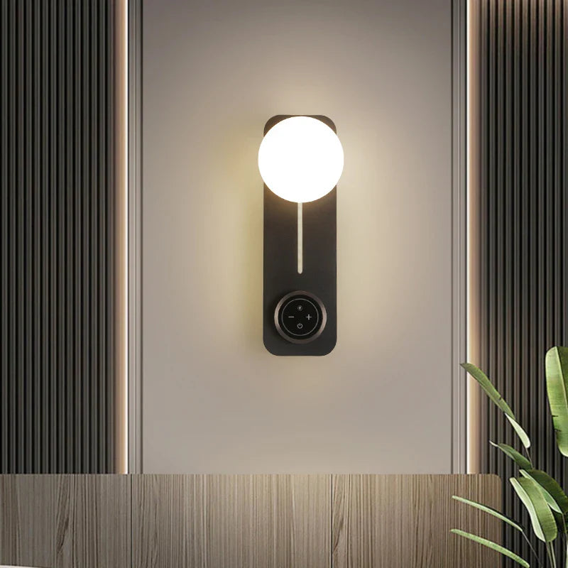 Axyaa Moon LED Wall Lamp: Touch Dimming, 3-color Variable Lighting