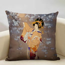 Axyaa Classic Japanese Lady Cushion Cover 45x45cm Home Decor Pillowcase