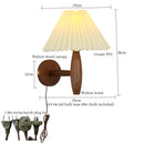 Axyaa Cream PVC LED Wall Lamps - Japanese Walnut Wood Applique Murale