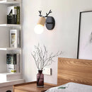 Axyaa Nordic Wooden Wall Light Black Modern E27 LED Sconce