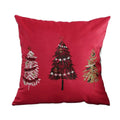 Axyaa Christmas Tree Snowflake Embroidery Pillow Cover 45x45cm 30x50cm Red Green Square