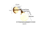 Axyaa Clear Glass Wall Light Fixture with Pull Chain Switch & LED Rotation