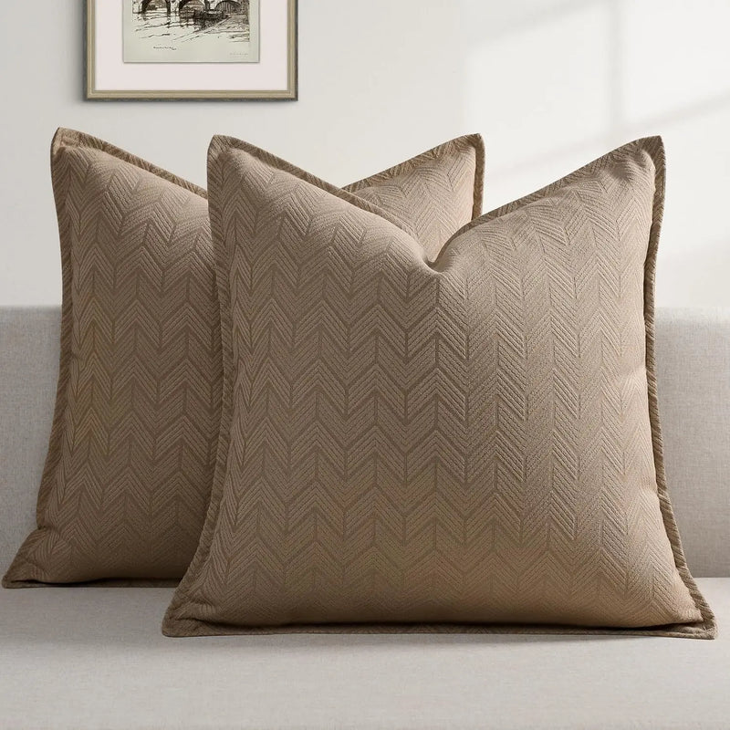 Axyaa Chenille Arrow Pillow Cover, Brown & Orange, Various Sizes
