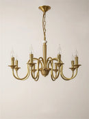 Axyaa Retro Copper Gold Candle Chandelier French Luxury Pendant Lamps