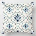 Axyaa Blue Geometric Marble Pillow Cover - Decorative Throw Cushion Case
