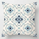 Axyaa Blue Geometric Marble Pillow Cover - Decorative Throw Cushion Case