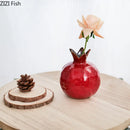 Axyaa Pomegranate Ceramic Vase - Decorative Dried Flower Hydroponic Artistic Vessel