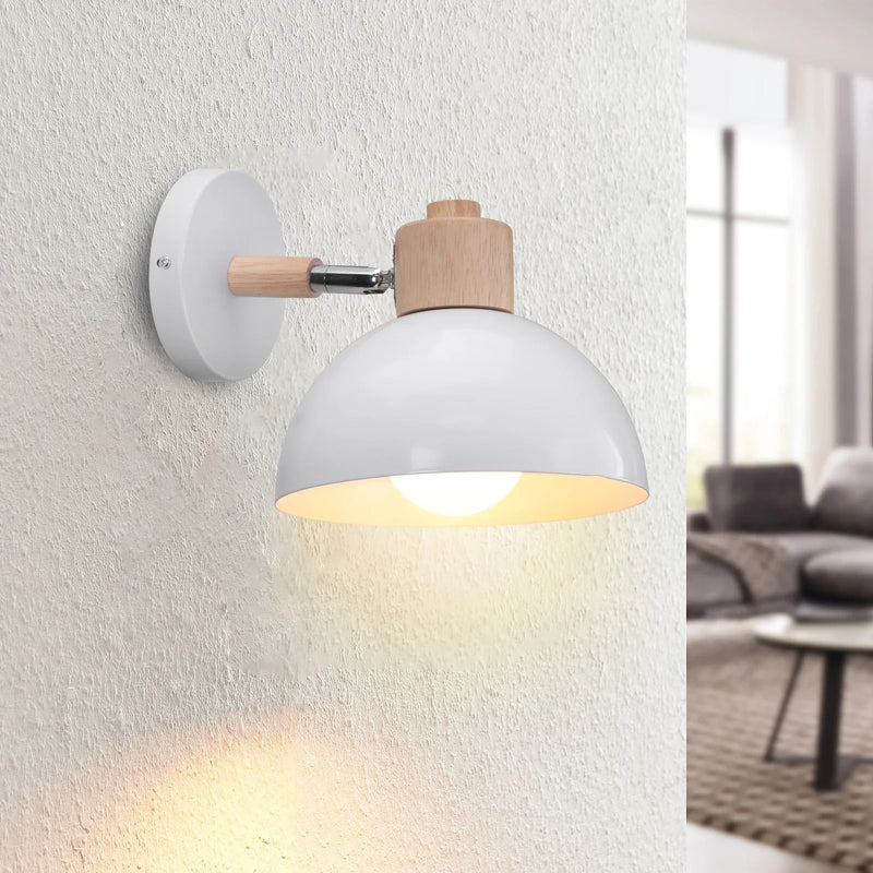 Nordic Wood Wall Sconce Lights by Axyaa - Modern E27 LED Lamp for Home Decor