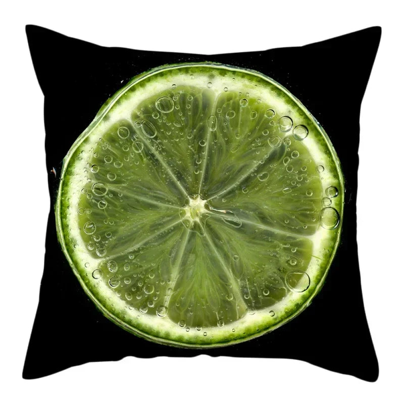 Axyaa Citrus Fruit Print Pillow Cover 45x45cm - Home Sofa Decor