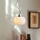 Axyaa White Glass LED Pendant Chandelier for Dining Room, Kitchen, Bedroom - Modern Italian Design