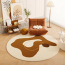 Axyaa Plush Retro Living Room Round Carpet: Soft Fluffy Rug for Bedroom & Cloakroom