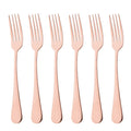 Axyaa Stainless Steel Dinner Forks Set - 6 Piece Cutlery Utensils Tableware