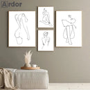 Axyaa Abstract Nude Woman Canvas Poster Sexy Bedroom Decor Prints