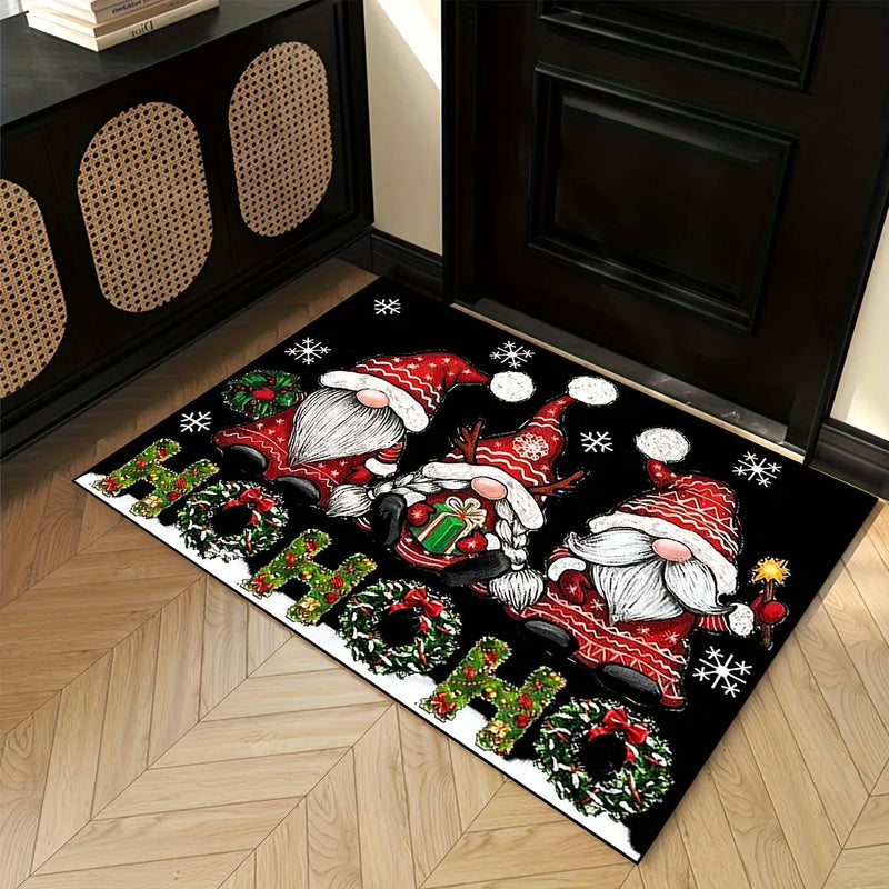 Axyaa Christmas Dwarf Decor Door Mat - Non-Slip Absorbent Floor Mat