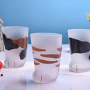 Axyaa Cat Paw Glass Mug - Cute Children Breakfast Cup, Creative Drinkware