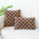 Axyaa Sweet Jacquard Plaid Rabbit Pillow Cover for Home Decor