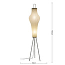 Axyaa Wabi-sabi Tripod Floor Lamp Noguchi Art Decor for Living Room Bedroom