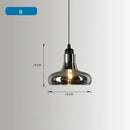 Axyaa Smoke Grey Glass Chandelier - Retro Loft Ceiling Lighting