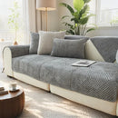 Axyaa Plush Sofa Cover Soft Solid Color Seat Cushion Home Decor