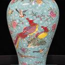 Axyaa Antique Ceramic Flower Vase with Birds and Phoenixes - Home Decor for Living Room