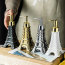 Axya Eiffel Tower Ceramic Lotion Soap Dispenser Hand Pump Bathroom Storage Set
