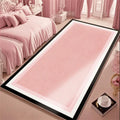 Axyaa Fluffy Pink Carpet: Soft, Minimalist Style Rug for Girl Bedroom, Living Room