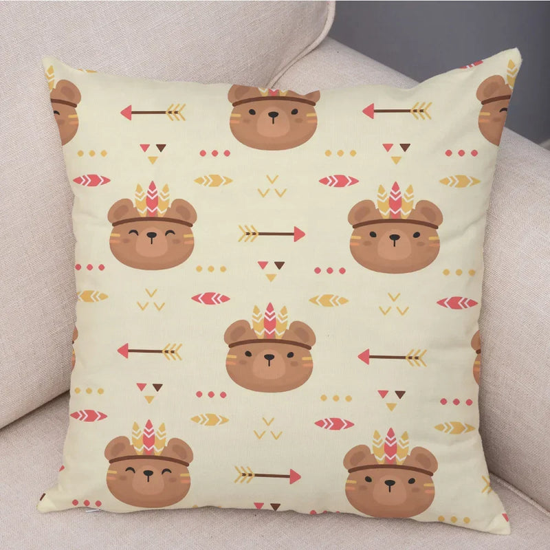 Axyaa Cartoon Animal Cushion Cover: 45*45cm for Living Room, Sofa, Car, Children's Room
