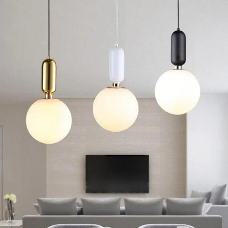 Axya Modern Glass Ball Pendant Lights for Dining Room, Bedroom, Kitchen Island & Restaurant