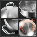 Axya 316 Stainless Steel Soup Pot Steamer for Electromagnetic Furnace, Hot Apple Pot