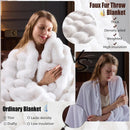 Axyaa Cozy Faux Rabbit Fur Blanket, Thick Winter Warm Plush Throw Blanket