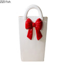 Axyaa Handbag Ceramic Vase Hydroponic Art Flower Desktop Decor Jar bouquets arrangements