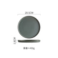 Axyaa Round Ceramic Steak & Dessert Plates Set - Vintage Restaurant Tableware