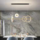 Axyaa Modern Living Room Dining Pendant Chandeliers - Black Gold Restaurant Lighting