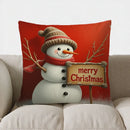Axyaa Snowman Merry Christmas Pillow Cover for Sofa Bedroom Car