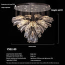 Axyaa Crystal Chandelier: Elegant Glass Pendant Lamp for Modern Living Spaces