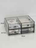 Acrylic Desk Organizer Drawer Set by Axyaa: Transparent Desktop Storage for Stationery & Books