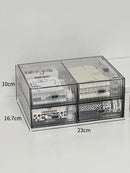 Acrylic Desk Organizer Drawer Set by Axyaa: Transparent Desktop Storage for Stationery & Books
