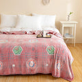 Soft Velvet Christmas Blanket with Santa Claus & Elk Print by Axyaa