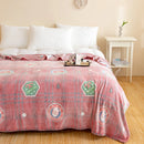 Soft Velvet Christmas Blanket with Santa Claus & Elk Print by Axyaa