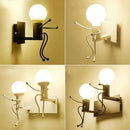 Axyaa Cartoon Humanoid Wall Lamp | Modern Iron Wall Light for Bedroom, Living Room & Bathroom