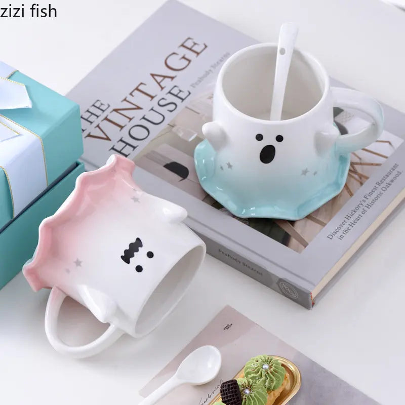 Axya Cartoon Ceramic Coffee Mug Cute Fun Design Tea Cup Water Juice Office Home