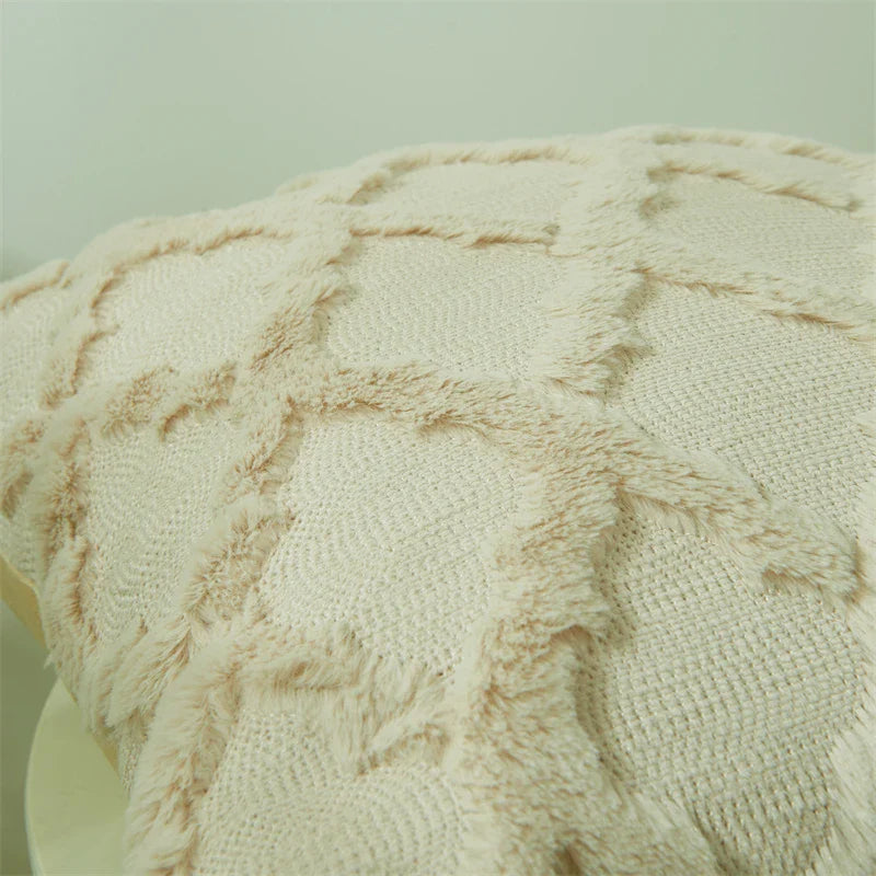 Axyaa Short Plush Boho Pillow Cover Set for Home Sofa Chair Decor