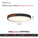Axyaa Modern LED Walnut Wood Grain Ceiling Lamp for Master Bedroom
