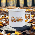 Axyaa Thanksgiving Enamel Mug Pumpkin Soup Harvest Pattern Coffee Cup