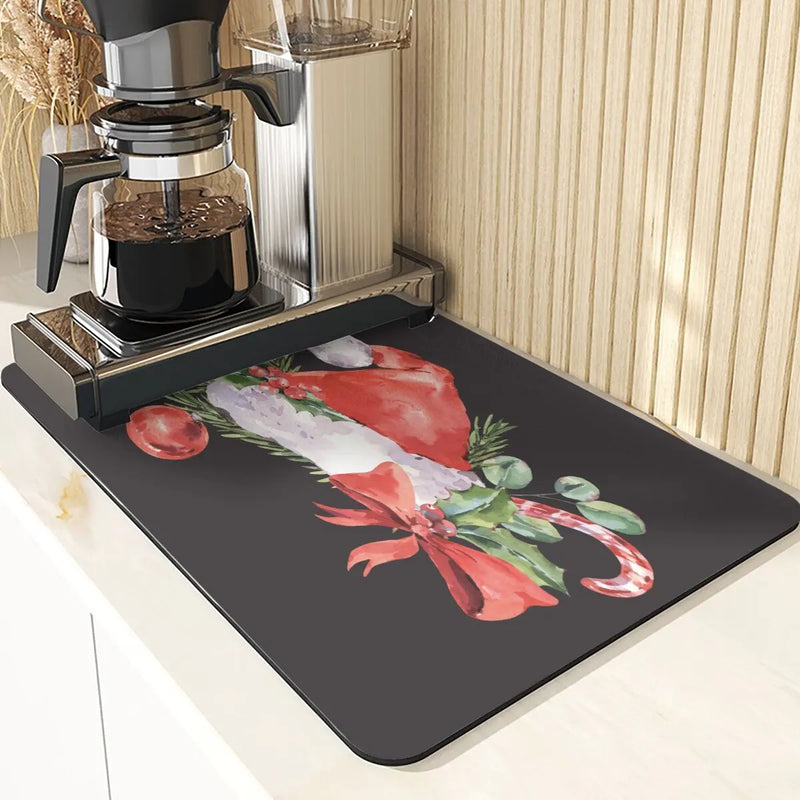 Axyaa Christmas Style Sink Mat, Coasters & Dining Table Accessories, English Letters Design