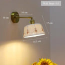 Axyaa Wooden Brass Glass Wall Lamp Modern Simple Bedroom Bedside Light