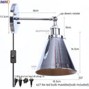 Axyaa Industrial Iron LED Wall Lamp Plug-In Stair Light Fixture