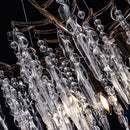 Axyaa Antique Bronze Ice Crystal Chandelier for Kitchen Table Island Bedroom.