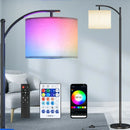 Axyaa LED Linen Lampshade Floor Lamp RGB Dimmable Vintage Vertical Loft Light