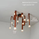 Axyaa Modern Brown Waistband Pendant Light with Artificial Marble Lampshade